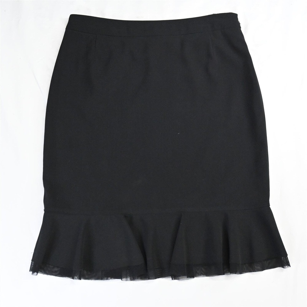 Tuzzi 14 US Black Stretch Zip Womens Straight‎ Pencil Skirt